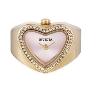 Invicta Mini Angel Women's Ring Watch Crystal Bezel Pink Heart Dial 49575-NEW